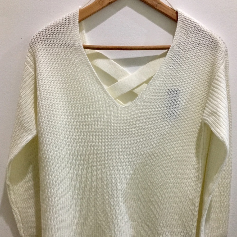 Ivory Criss-Cross Sweater